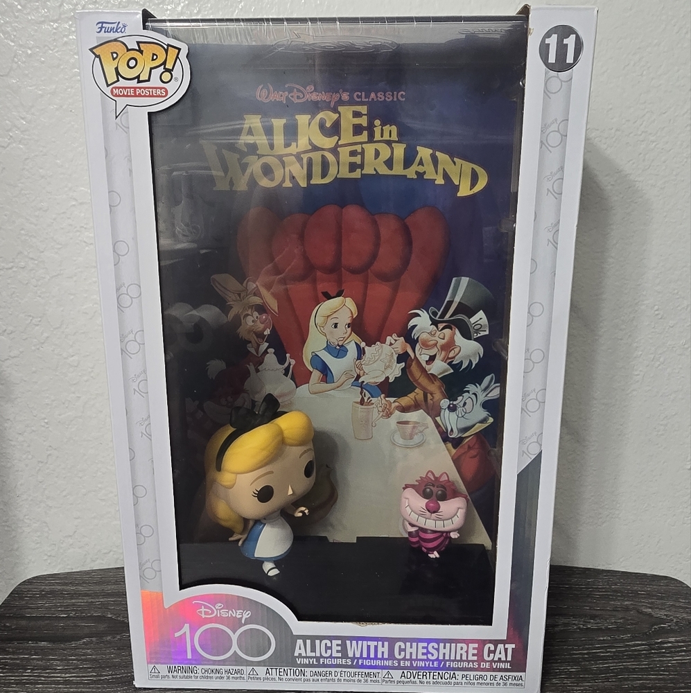 Funko Pop! Disney 100 Movie Poster Alice with Cheshire Cat - Collectible Item